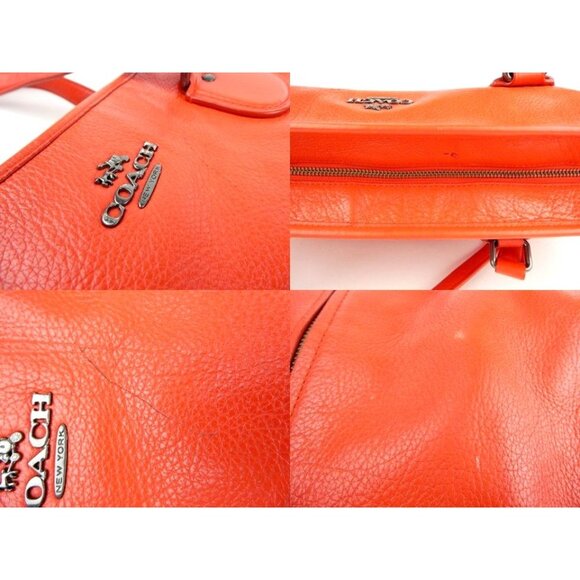 Coach Orange Leather Tote Bag F34039 - Picture 10 of 16